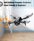 1080P HD Camera Drone For Beginners And Kids Adults Foldable RC Quadcopter with anti-collision feature indoors.