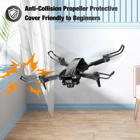 1080P HD Camera Drone For Beginners And Kids Adults Foldable RC Quadcopter with anti-collision feature indoors.