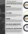 Straight Up Knife Steel Wax And Rust Preventative Coating For Stainless Carbon And Damascus Blades Cleans Protects And Keeps Edges Slick With Dope Organic Food Safe Formula Made In Usa For Top Tier Gear Heads in a 2oz container on a gray background.