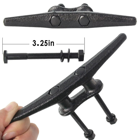 Beefy 6 Inch Black Dock Cleats With Hardware For Boats And Piers Durable Iron With Electrophoretic Coating Rope Cleat Ready For Tying Up Boats