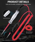 Go-To Car Circuit Tester For 6-24V Systems With 135 Inch PU Wire And Sharp Stainless Probe Dual Color LED Test Light, red coil wire