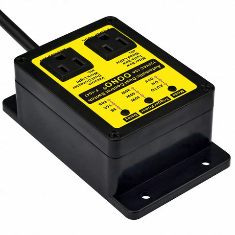 Automatic Dust Control Switch For Contractors And Woodworkers, Hands Free Vacuum Switch with dual outlets, black casing