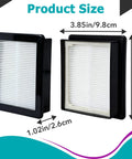 HEPA Filter Replacement 4 Pack For Coach Pro 10 SC Pro 6 GoFree Flex Pro And ProVac FS 6 Vacuum Cleaners 107315 shown with dimensions