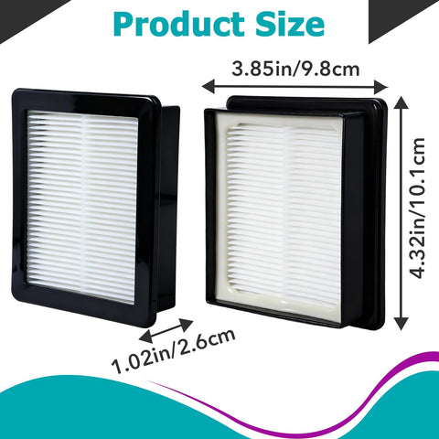 HEPA Filter Replacement 4 Pack For Coach Pro 10 SC Pro 6 GoFree Flex Pro And ProVac FS 6 Vacuum Cleaners 107315 shown with dimensions
