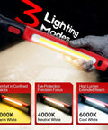 Durable Ultra Bright Magnetic Work Light with 3000 Lumens Cordless Rechargeable LED Bar 5200mAh Battery held in hand