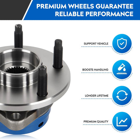 Front Wheel Bearing Hub Assembly Fits Chevy Malibu 2004 2012 Cobalt 2008 2010 HHR 2008 2010 Pontiac G6 2005 2010 Saturn Aura 5 Lug With ABS Sensor Included 1 Pc, close-up