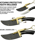 Ultra Sharp D2 Steel Pocket Utility Knife With Protective Sheath For Camping And Outdoor EDC, showcasing L-shaped lock