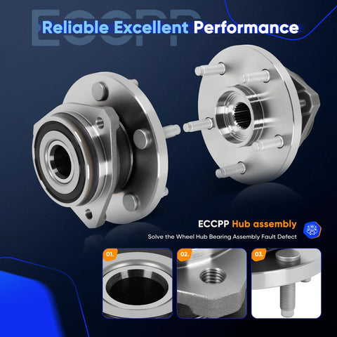 Front Wheel Hub And Bearing Assembly For Jeep Grand Cherokee 1999 To 2004 No ABS 5 Lug 3 Bolt Flange OE 513159 Replacement