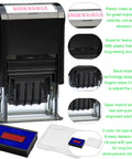 Slick No Sweat Self Inking Paid Stamp With Date And Check Number Heavy Duty Two Color Refillable Ink Pad for daily office use.