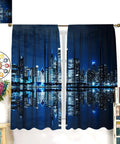 New York Night City Skyline 3D Neon Curtains Set For Bedrooms And Living Rooms, Blackout Window Drapes With Thermal Insulation