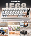 Slick Wireless Mechanical Keyboard Featuring Sixty Eight Keys In Warm Beige Paired With Buttery Smooth Milk V2 Switches And A Standout Customizable Smart TFT Screen For Top Tier Typing Sessions And Serious Setup Flex in stylish layout.