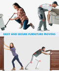 Image showing Super Easy Heavy Furniture Sliding Kit With Eight Premium Moving Pads And Ergonomic Lifter Tool for safe moving.