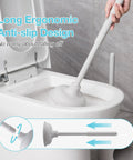 Image of a white toilet with the 2 In 1 Toilet Plunger And Brush Set With Holder demonstrating anti-slip design.
