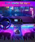 RGB Interior Car Strip Lights With Smart App Control And Music Sync Under Dash Footwell Neon Lighting Kit