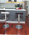 Hassle Free Heavy Duty Bar Stool Swivel Base With Built In Footrest And Hydraulic Lift Smooth Spin Steel Frame in kitchen.