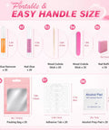 20 Piece Disposable Press On Nail Prep Kit With Files And Buffers Nail Glue And Remover Adhesive Tabs Prep Pads Sticks Alcohol Wipes