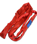 Round Sling 11020 Lbs 6.5 Ft Polyester Rigging Sling For Hoist Built Tough showcasing red polyester material close-up
