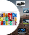 Shop Grade 300 Piece Automotive Fuse Assortment Kit With Standard Mini And Small Blade Fuses 2A To 40A Tough Zinc Build Plus Extractor Tool For Work Trucks Daily Drivers in a clear storage box.