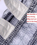 Close-up of Clear PVC ESD Backpack for Cleanroom Work straps and grid design showing durability and material detail.