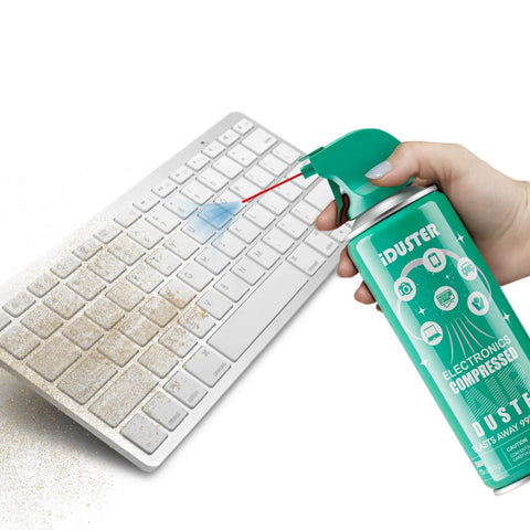 Disposable Compressed Air Duster for Computers and Keyboards, 10 Oz, 1 Pack, Ozone Friendly SDS Certified, Detachable Nozzle in use