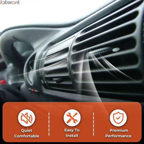 Close-up of car AC vent with airflow, featuring Beefed Up AC Compressor With Clutch Co 4574Jc Dual Pulley Build For Volkswagen Jetta Golf And Passat R32 25 Liter Engines 2005 To 2014.