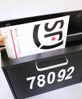 Wall Mount Locking Mailbox With Code Lock Black Large Capacity Digital Password Lock House Numbers Waterproof Iron Vertical Drop