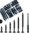 Pocket Hole Screw Kit 87 Pcs with 60mm drive bit, round head square groove self-tapping wood screws, coarse tooth, heavy duty