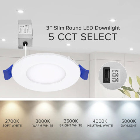 Super Sleek Three Inch Recessed Led Downlight Delivering A Straight Up Game Changer 500 Lumen Output Alongside Simple Five Way Color Temperature Adjustments For Effortless Home Lighting Makeover