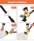 Heavy Duty Commercial Wet Mop With Long 60 Inch Stainless Steel Handle, Looped End Cotton Mop Heads, installation steps