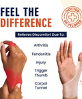 Comparison of bare hand and hand with Waterproof Thumb And Wrist Brace For Arthritis Tendonitis Carpal Tunnel Pain Relief