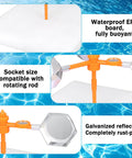 Floating Reflective Windmill Bird Deterrent For Pools And Backyards No Drama Quick And Humane Visual Solution shown with parts and reflector
