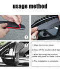 Installation steps for Two Pack Carbon Fiber Look Side Mirror Rain Visor Guards for Cars Trucks and SUVs Universal Fit Black