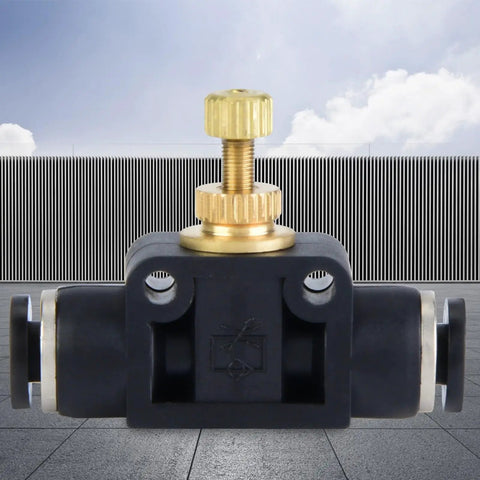 T Shape Pneumatic Fitting Regulator Valve With Quick Connect For 4mm 6mm 8mm Tubes No Tool Needed Plug In Air Flow Controller