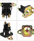 12V Starter Solenoid Relay Switch Replacement With 3 Terminals For 435-700 Husqvarna 539101714 Trom-Betta 812-1221-211 854-1221-210 93265-9 93265WR 93265-WR, black plastic case, metal terminals