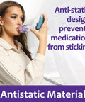 Adult using Inhaler Spacer For Adults With Silicone Mask No Fuss Anti Static Chamber And Exhalation Valve Valved Holding Chamber
