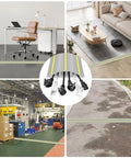 Heavy Duty Ten Foot Floor Cord Cover With 3 Channel PVC Cable Protector used indoors and outdoors in office, home, and workshop settings.