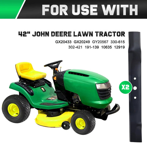 Heavy Duty 42 Inch Mower Mulching Blades For John Deere Riding Lawn Tractors With Round Mounting Hole Fits L111 L110 L100 L118