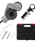 Upgraded Electric Drill Plate Cutter Attachment with accessories and carrying case for metal nibble cutting and sheet metal work.