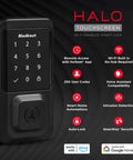 Lock Down Your Home Base With This Fly WiFi Smart Lock That Skips The Hub Hassle Entirely For Pure Keyless Entry Perfection Via Touchscreen Deadbolt In Matte Black, close-up view of touchscreen smart lock.