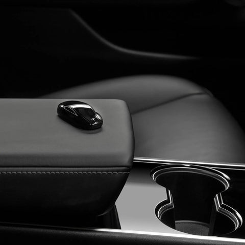 Level Up Your Ride With Tesla Model 3 And Model Y Key Fob Wireless Remote for swift door locking on armrest.
