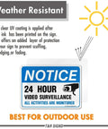 Heavy Duty Video Surveillance Sign 4 Pack 7x10 Inch Reflective Aluminum Security Camera Warning Decal weather resistant and UV coated.