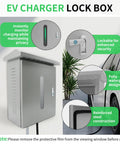 Slick Outdoor EV Charger Lock Box With Viewable Window For Tesla Wall Connector and Most Electric Cars heavy duty weatherproof housing, secure lockable design.