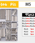 M1.5 M2 M2.5 M3 M4 M5 M6 Elastic Cylindrical Pin Dowel Kit in 304 Stainless Steel for Precise Positioning and Spring Tension assortment