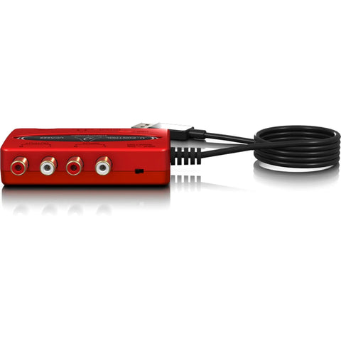 Side view of UCA222 USB Audio Interface With Ultra Low Latency 2 In 2 Out Digital Output Plug And Play For PC Mac