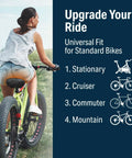 Woman riding bike with Wide Cruiser Bicycle Saddle With Memory Foam Cushion, Steel Spring And Elastomer Suspension