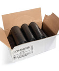 Open box of Heavy Duty Black Trash Bags 60 Gallon 150 Count 22 Micron Equiv 38 By 60 Inches Frustration Free Tough Trash Can Liners