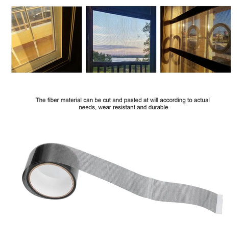 Mesh Screen Repair Tape Self Adhesive For Quick Window And Door Fixes 2 m long 50 mm wide roll shown with screen application.