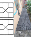 DIY Ready Geometric Pattern Concrete Mold For Stepping Stones Black Reusable Stone Mold For Garden Paths Patio Decor