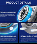 Front Wheel Bearing And Hub Assembly 513121 Replacement For 2000 To 2011 Chevy Impala Monte Carlo product showing sealing, bearing, studs