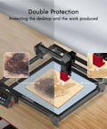 Front view of Longer Honeycomb Laser Bed Kit (15.7 x 15.7 in) installed on a laser engraver with honeycomb surface